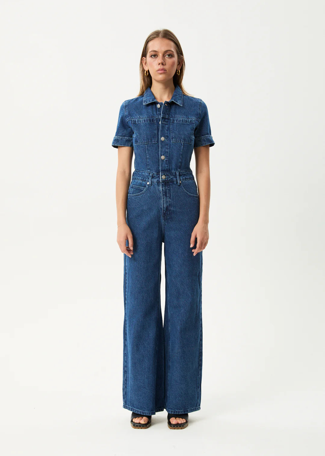 Miami Denim Flared Jumpsuit Authentic Blue