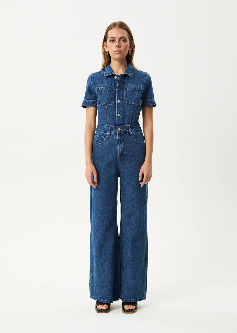 Miami Denim Flared Jumpsuit Authentic Blue