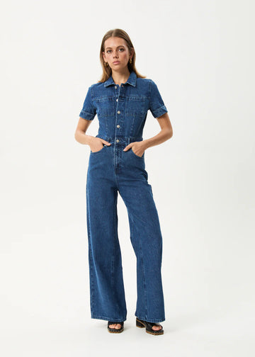 Miami Denim Flared Jumpsuit Authentic Blue