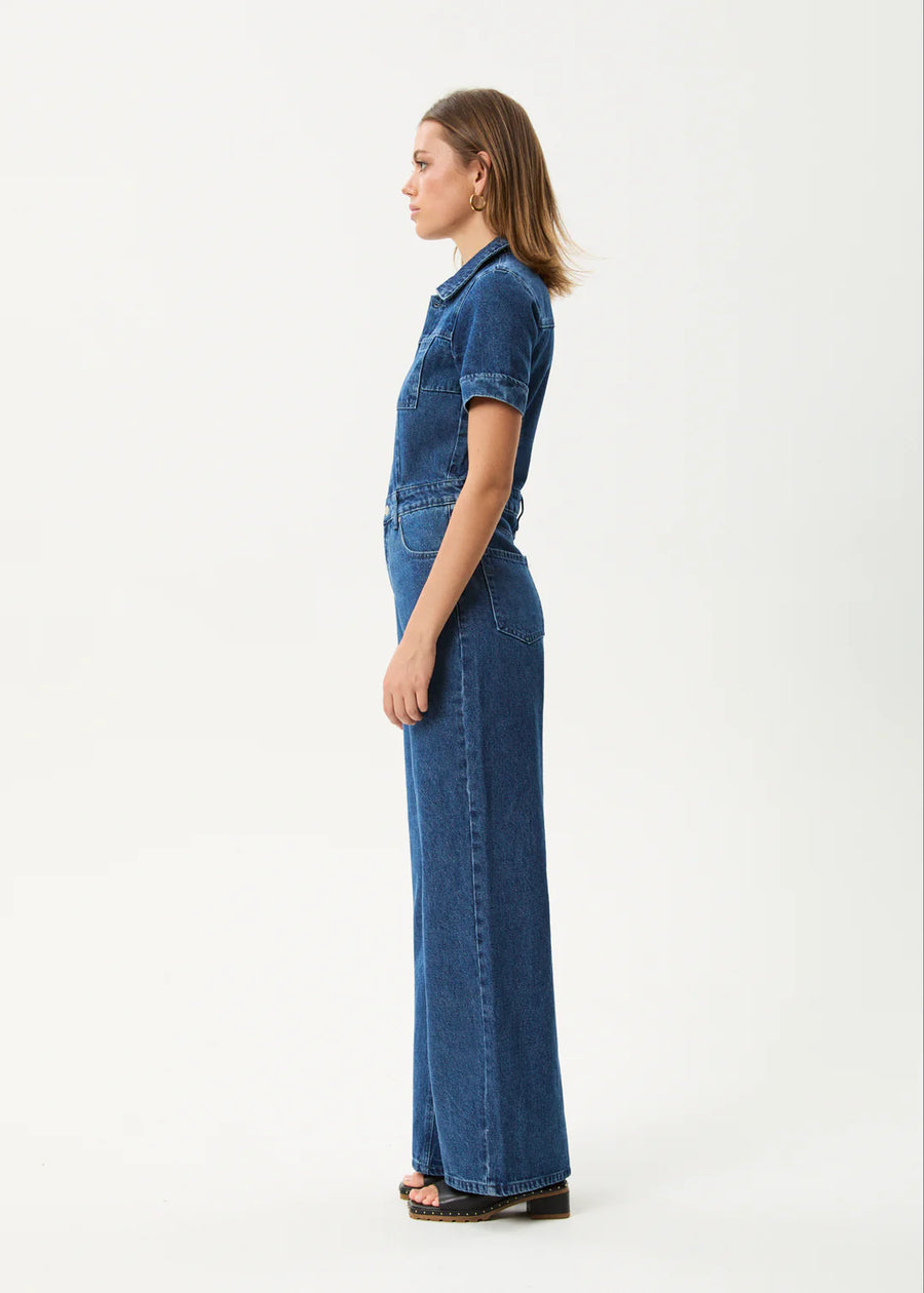 Miami Denim Flared Jumpsuit Authentic Blue