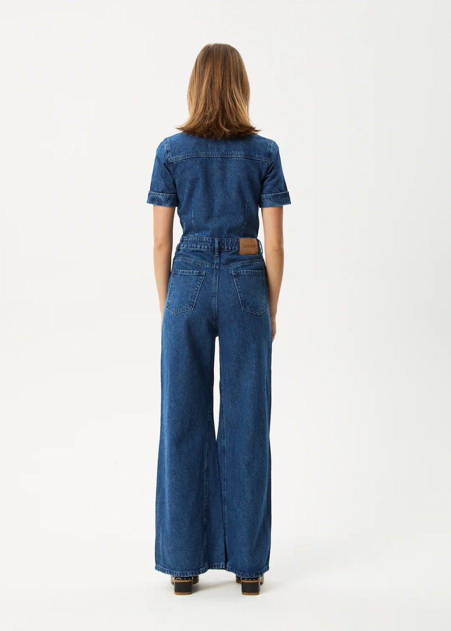 Miami Denim Flared Jumpsuit Authentic Blue