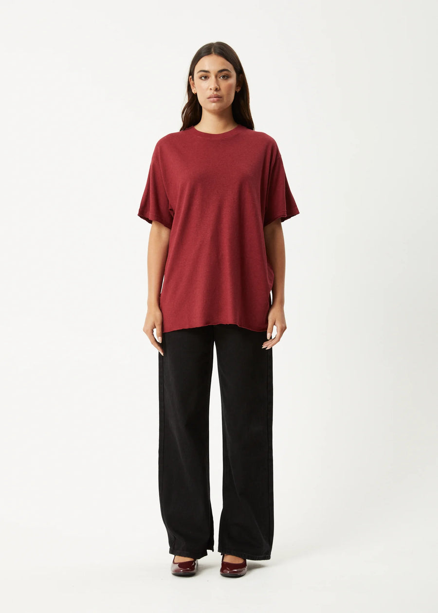 Slay Oversized Tee Burgundy