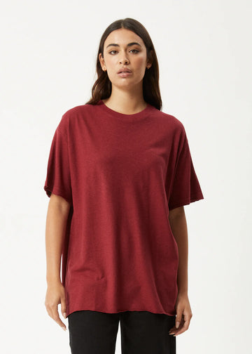 Slay Oversized Tee Burgundy