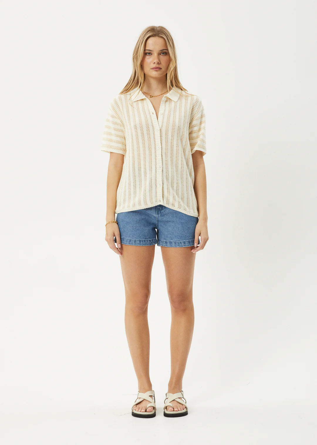 Claudia Knit Shirt White Sand