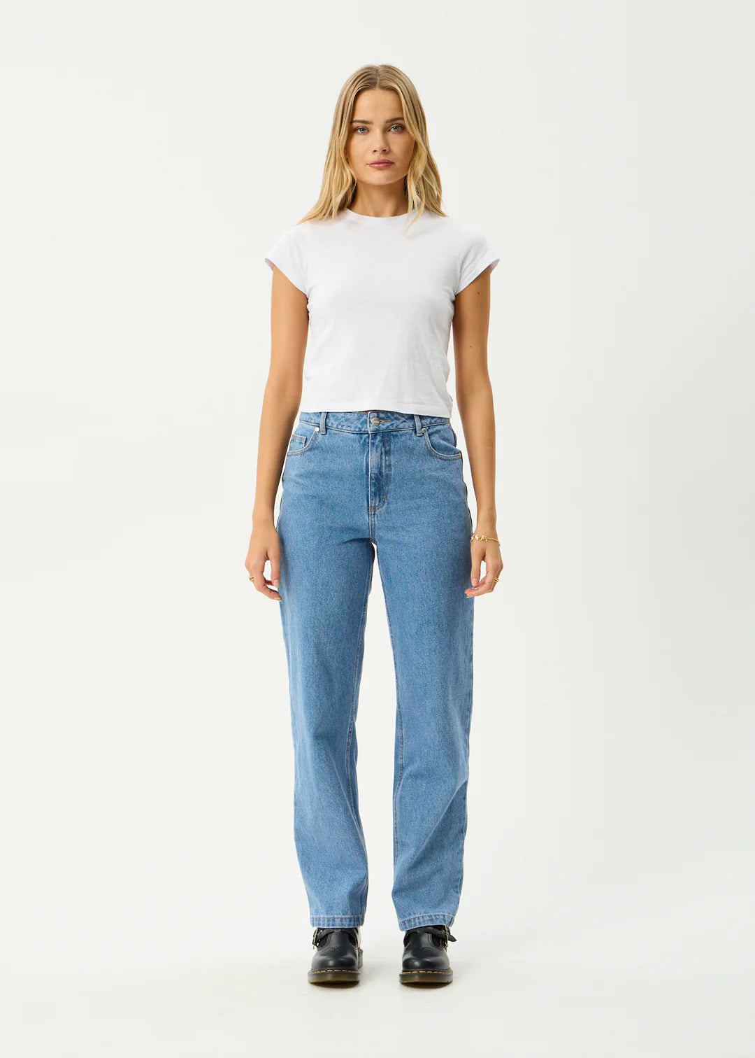 Leila Straight Leg Jean Worn Blue