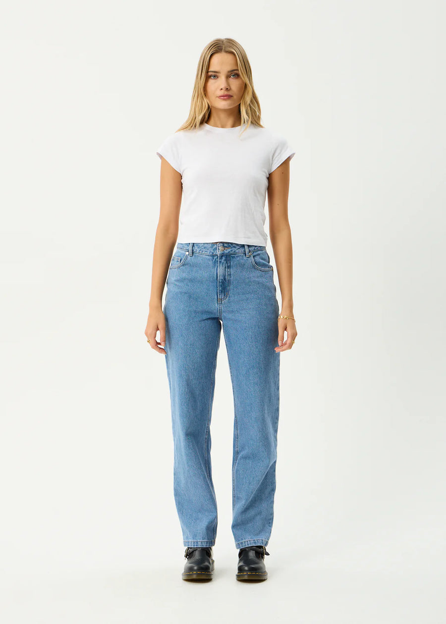 Leila Straight Leg Jean Worn Blue