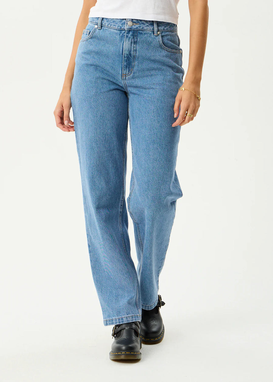 Leila Straight Leg Jean Worn Blue