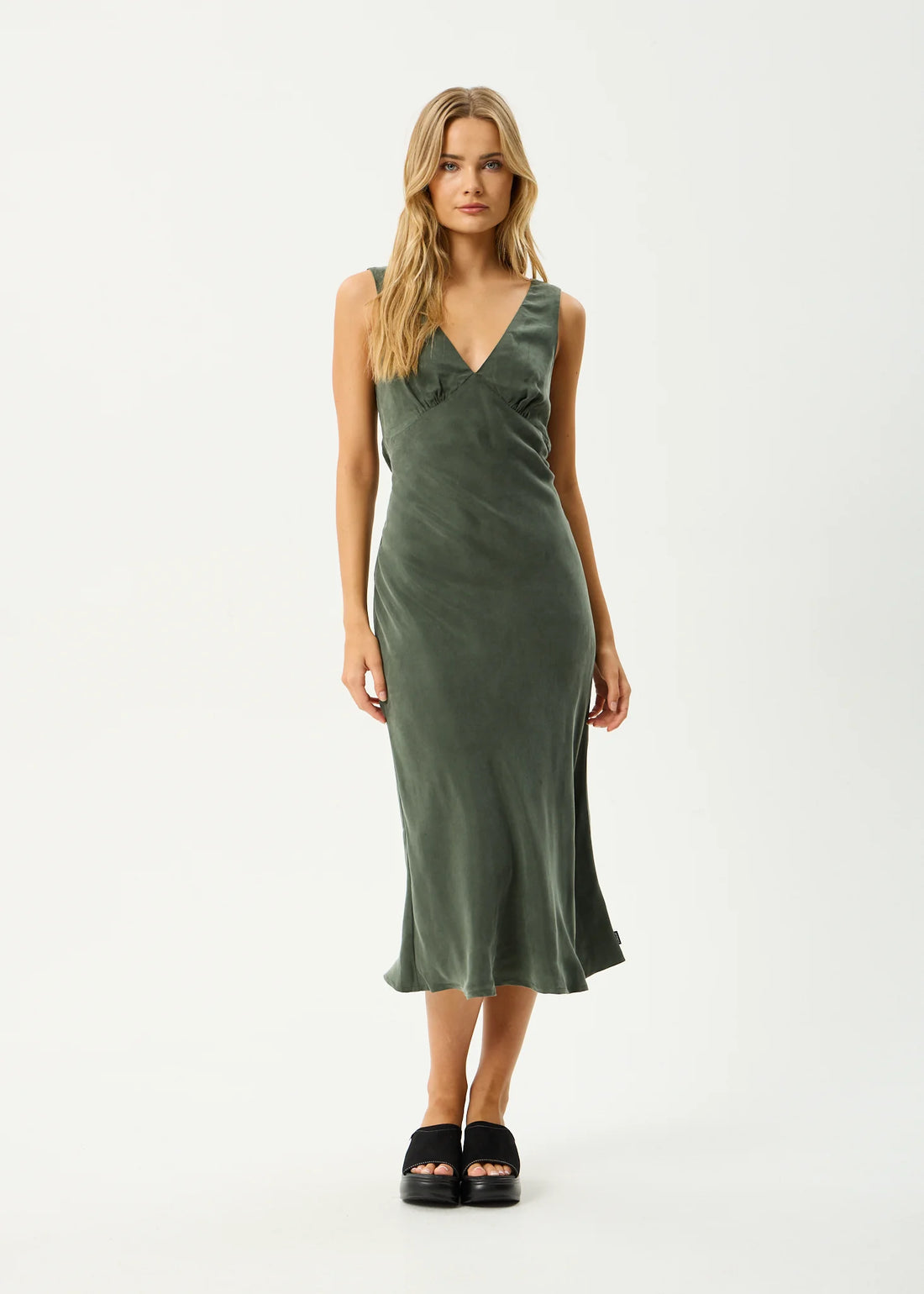 Gia Cupro Maxi Dress Deep Green