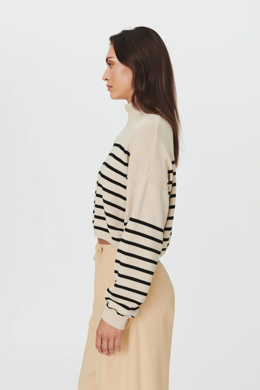 Wally Stripe Knit Jumper Ecru