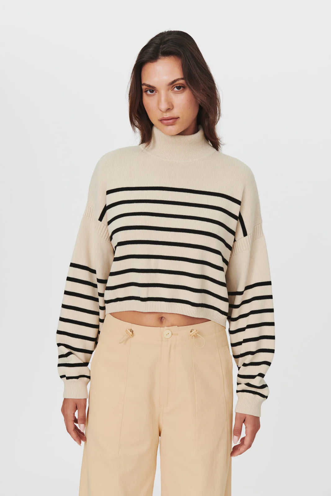 Wally Stripe Knit Jumper Ecru
