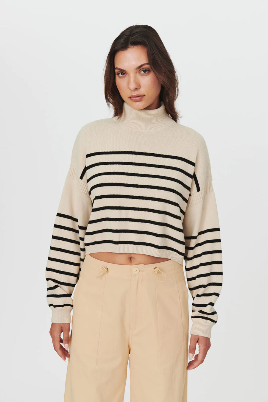 Wally Stripe Knit Jumper Ecru