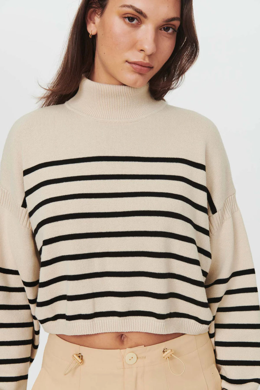 Wally Stripe Knit Jumper Ecru