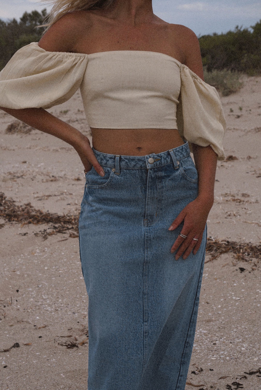 Innes Balloon Sleeve Crop