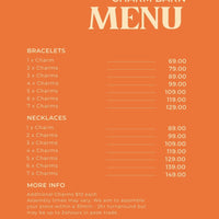 Charm Jewellery Barn menu