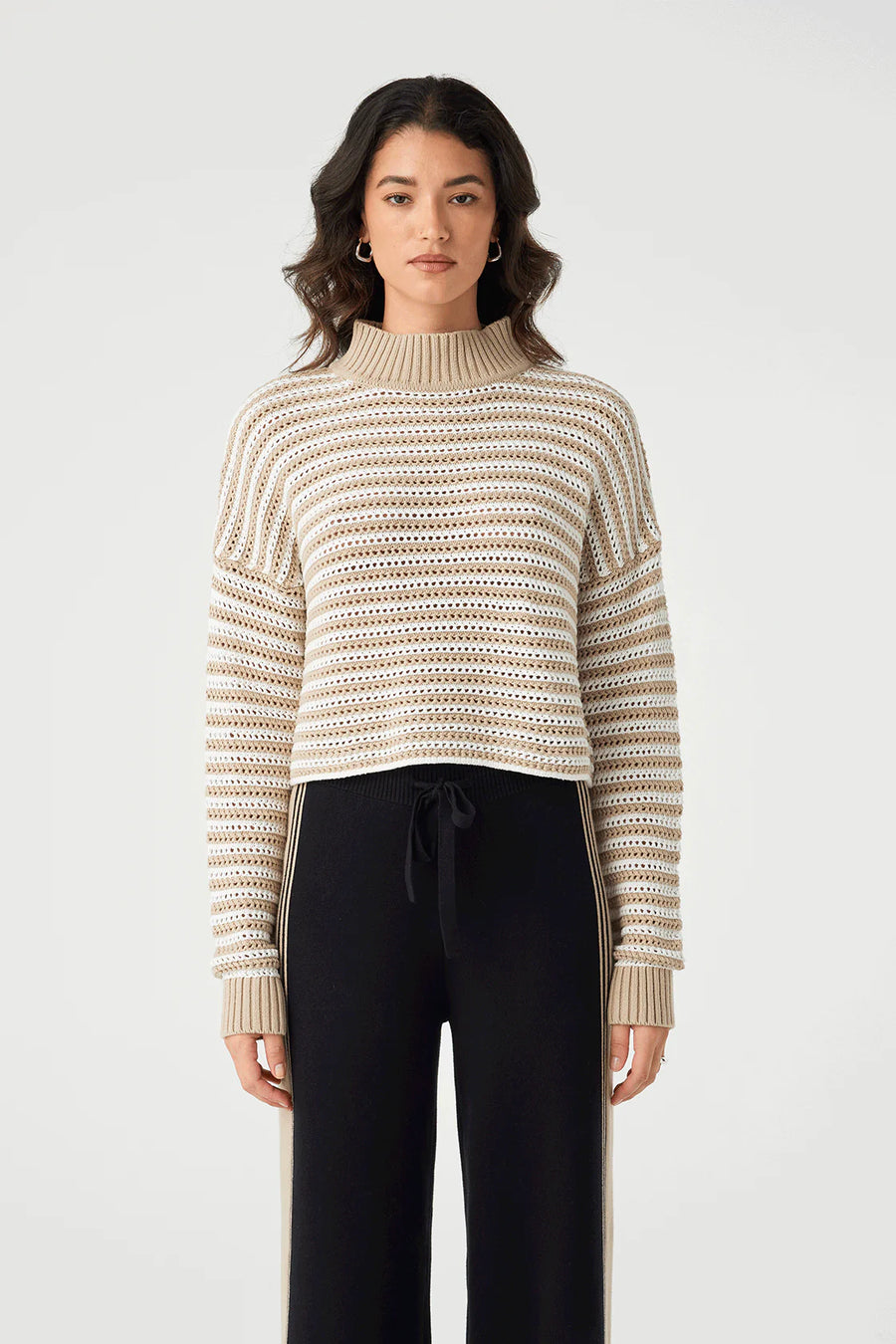 June Cropped Sweater Cream | Taupe