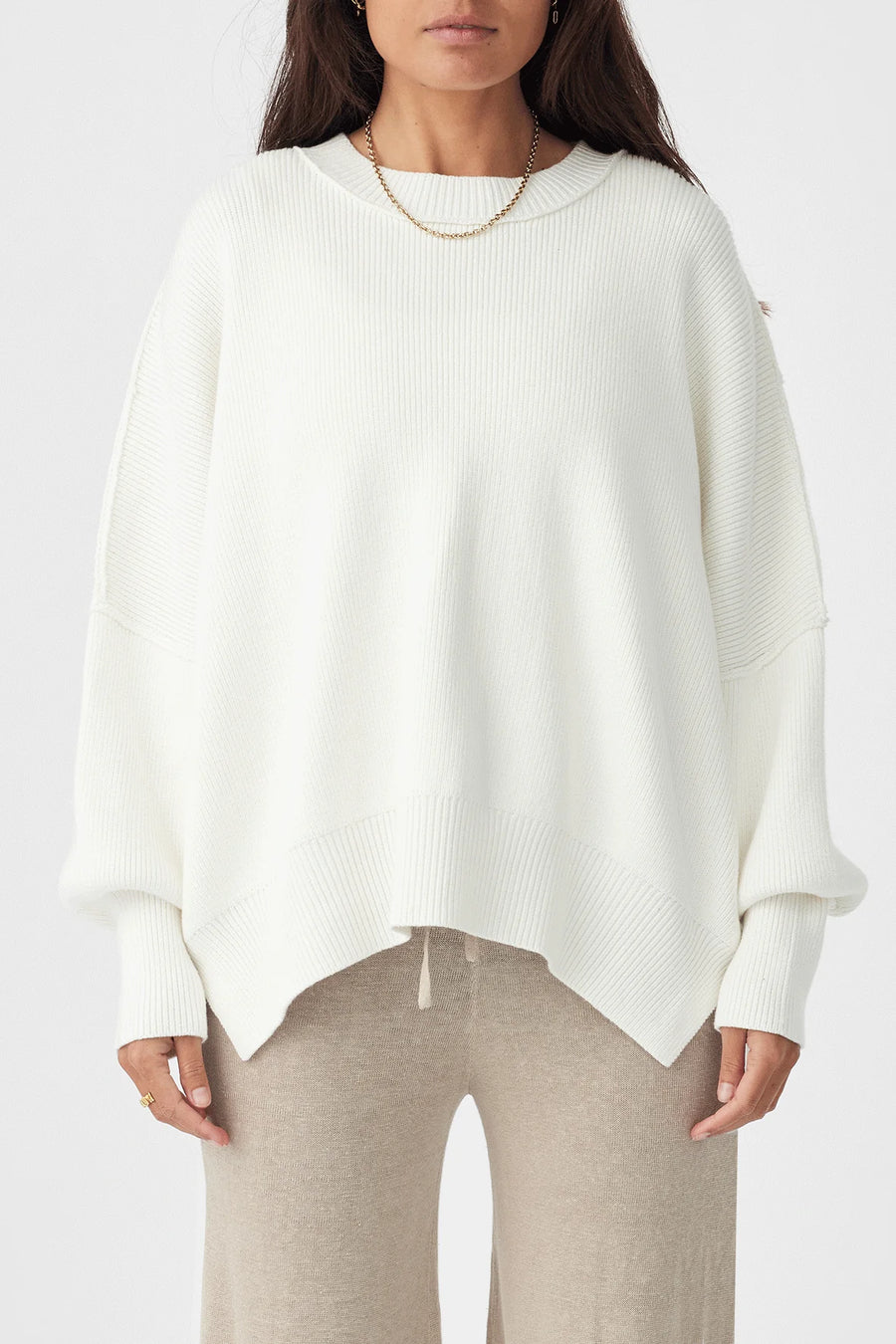 Harper Knit Sweater Organic Cream