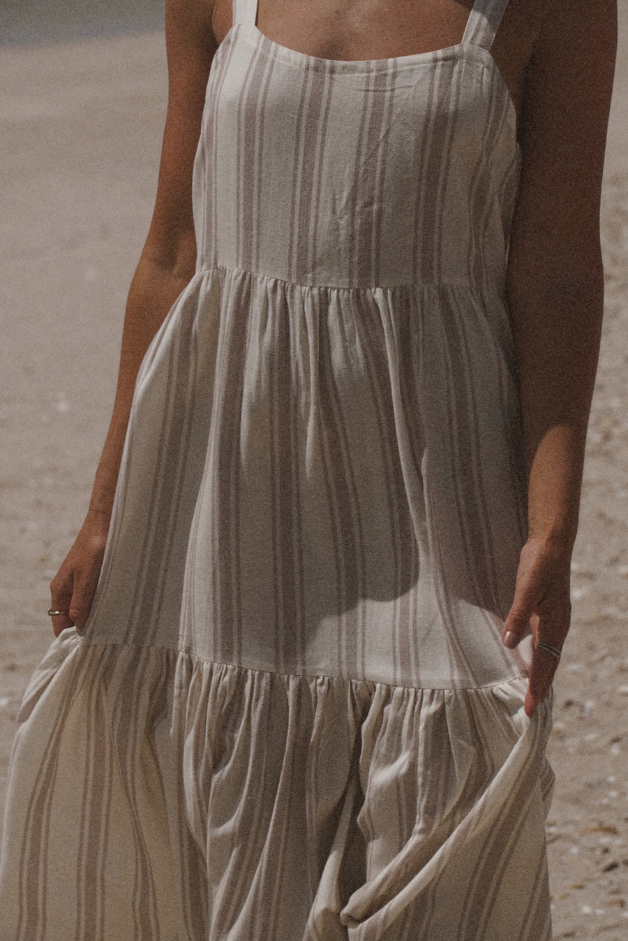 Harvest Tie Strap Maxi Dress Stripe