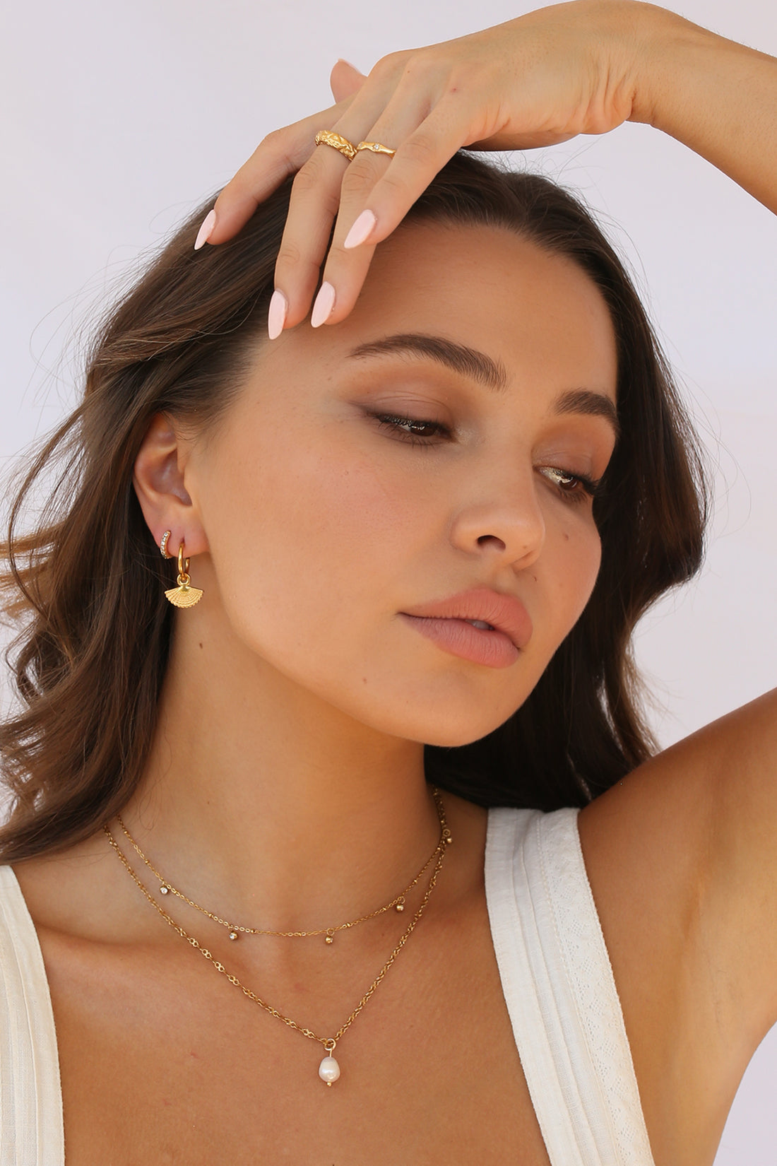 Odette Fan Earrings Gold