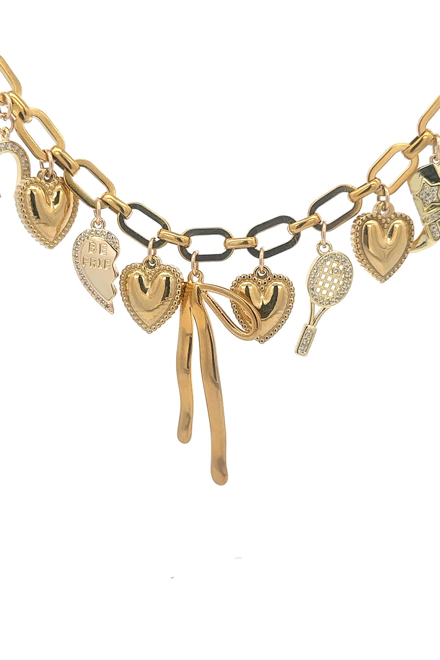 Gold personalised charm necklace handcrafted in Australia
