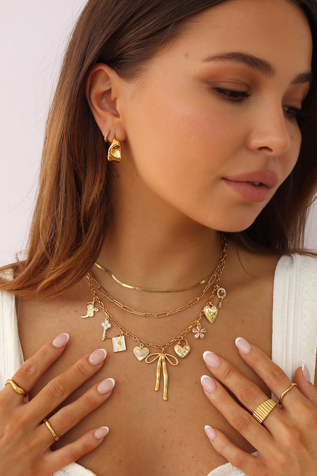Gold personalised charm necklace handcrafted in Australia