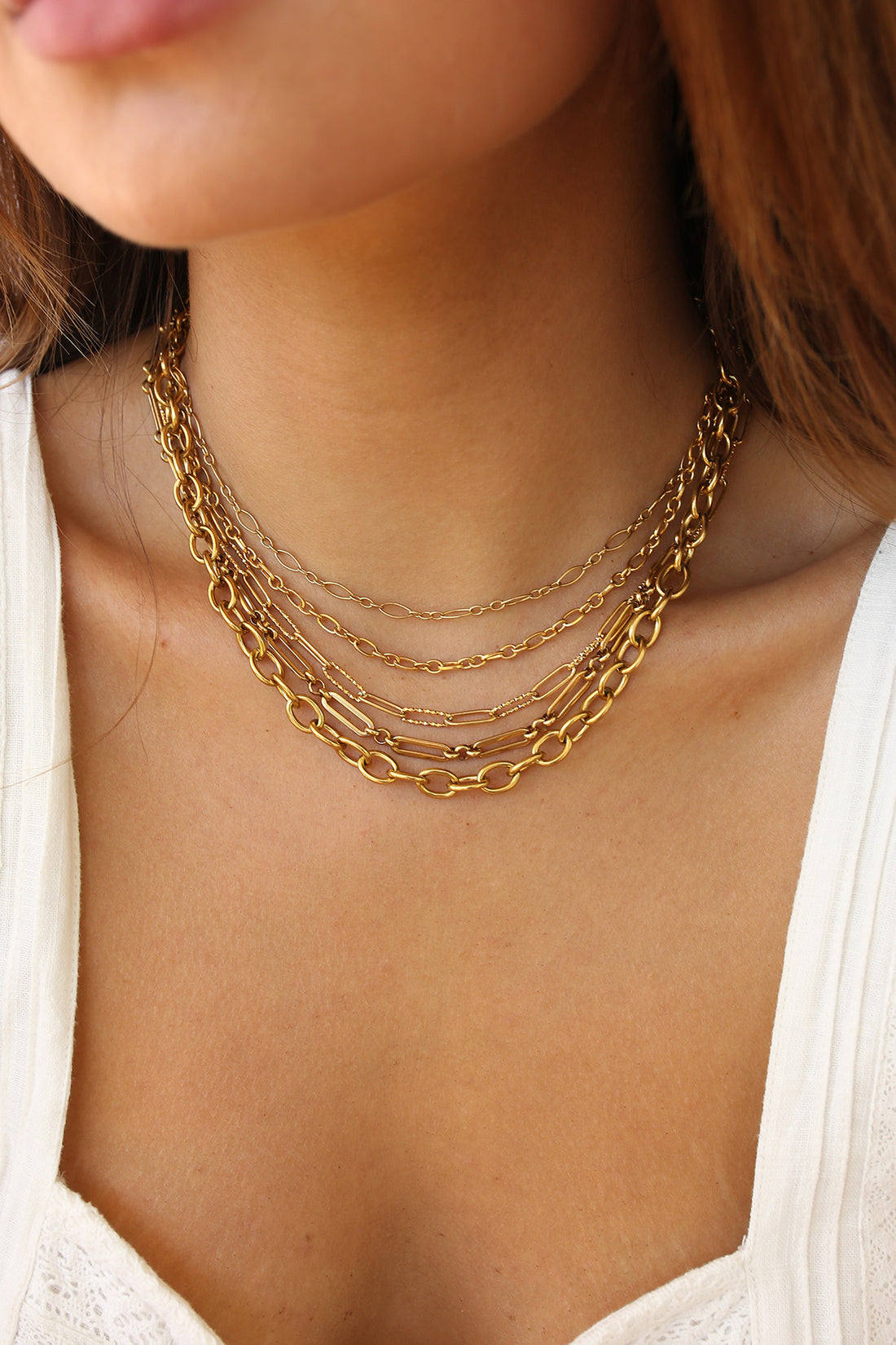 Custom charm necklace with gold chain