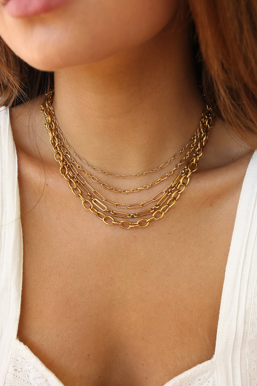 Custom charm necklace with gold chain