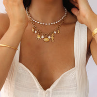 Gold personalised charm necklace handcrafted in Australia