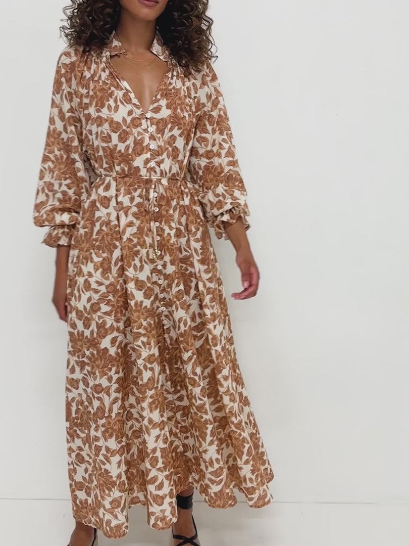 Milano Maxi Dress Walnut