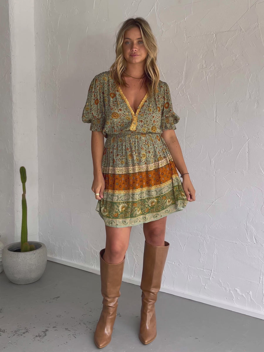 LADY UNTAMED MINI DRESS MATCHA