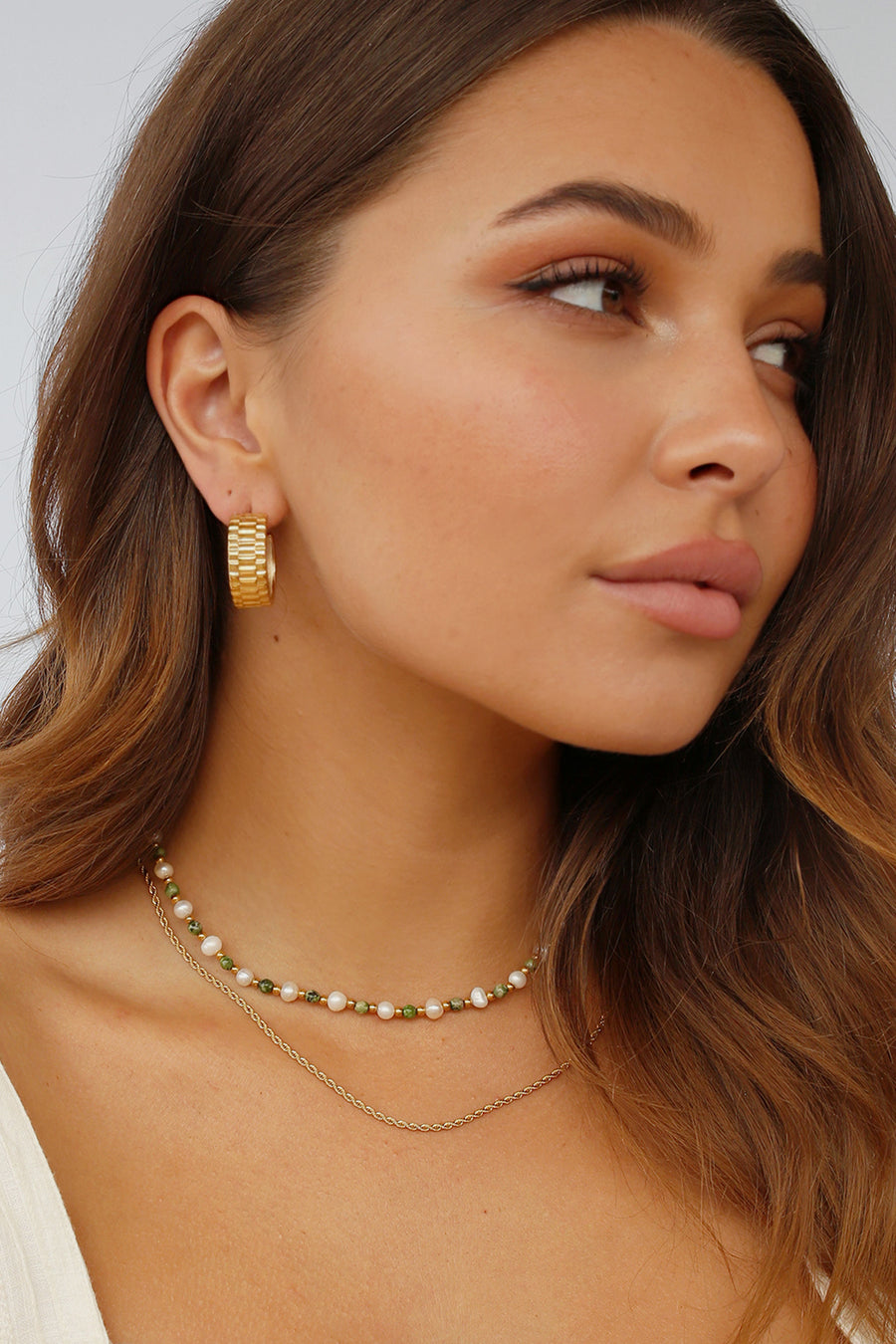 River Hoop Earrings Gold