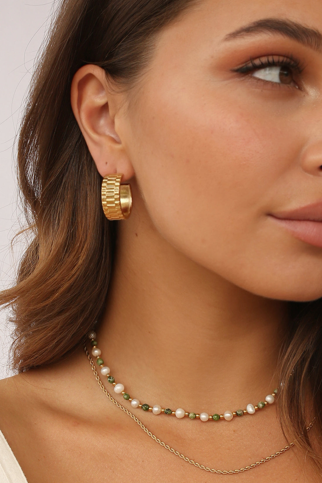 River Hoop Earrings Gold