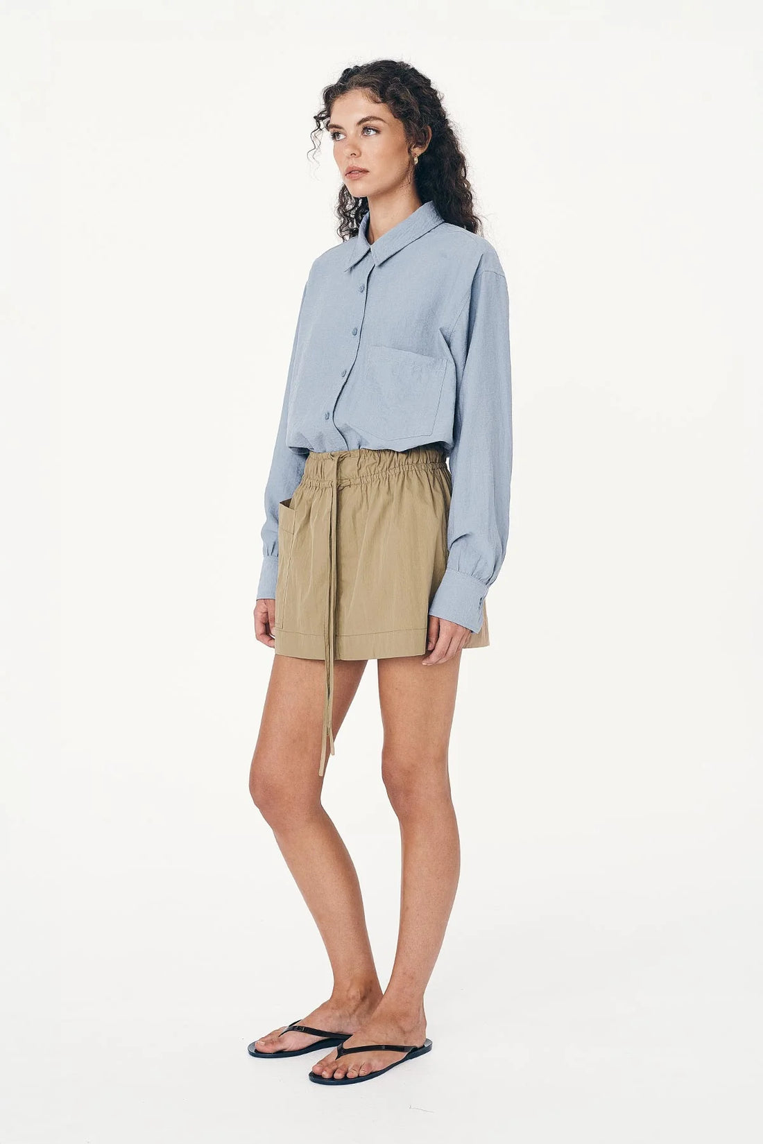 Jessica Cargo Mini Skirt Washed Khaki