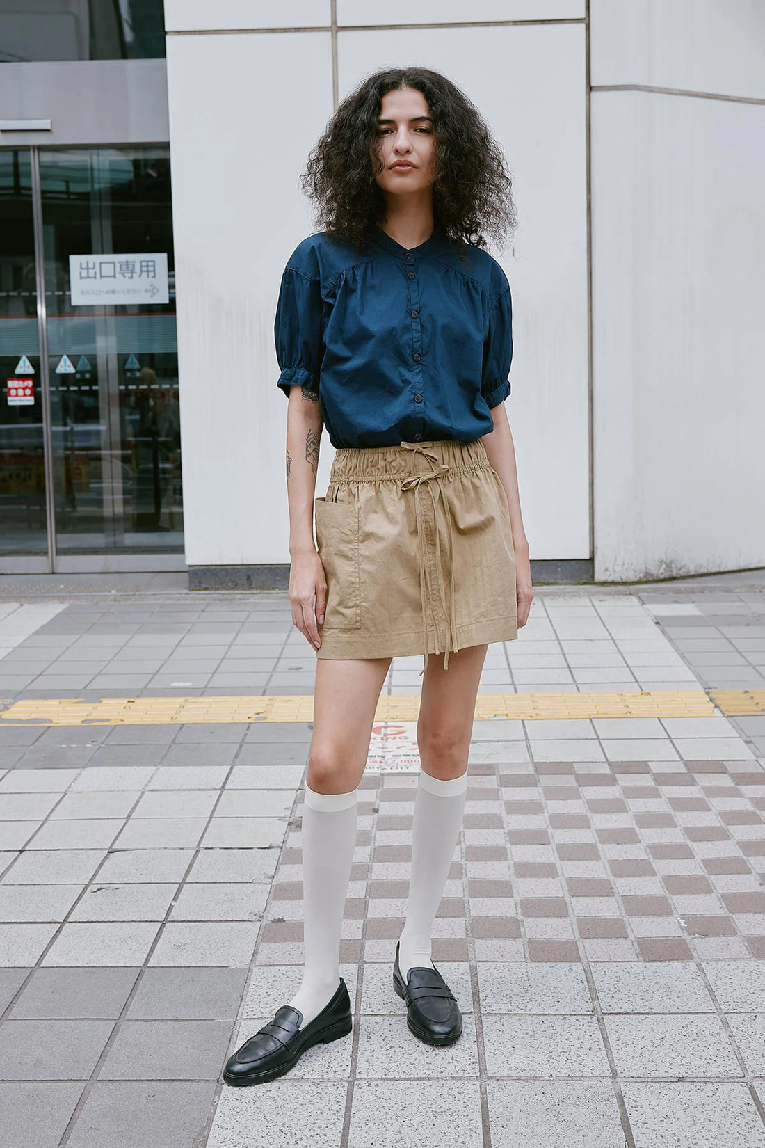 Jessica Cargo Mini Skirt Washed Khaki