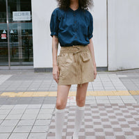 Jessica Cargo Mini Skirt Washed Khaki