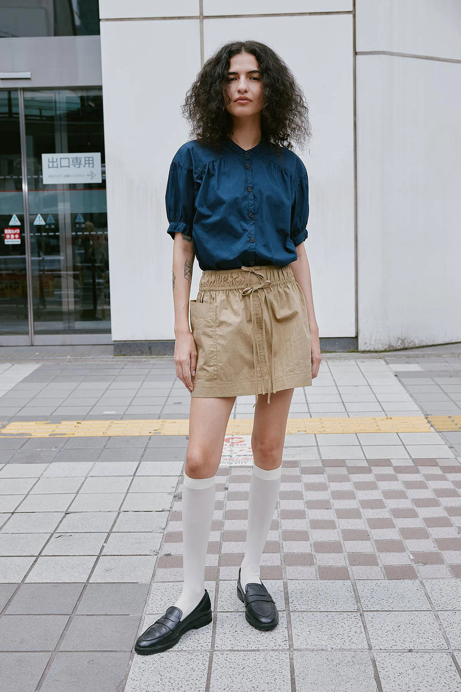 Jessica Cargo Mini Skirt Washed Khaki