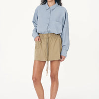 Jessica Cargo Mini Skirt Washed Khaki
