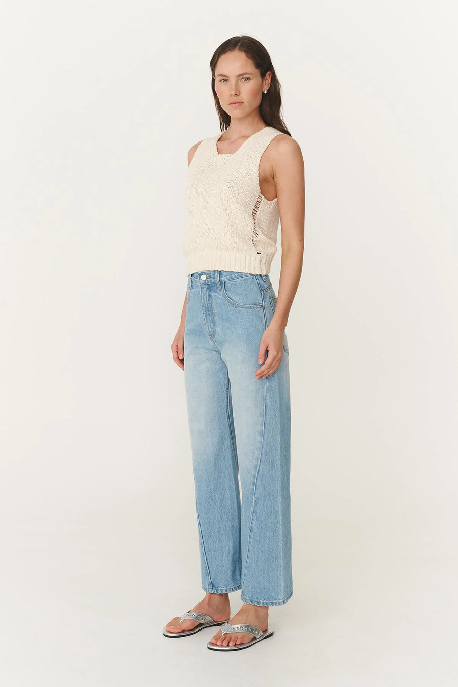 Percy Curve Seam Jeans Faded Blue
