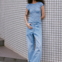 Percy Curve Seam Jeans Faded Blue
