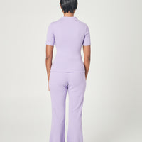 RIBBED HIGH NECK TOP LILAC