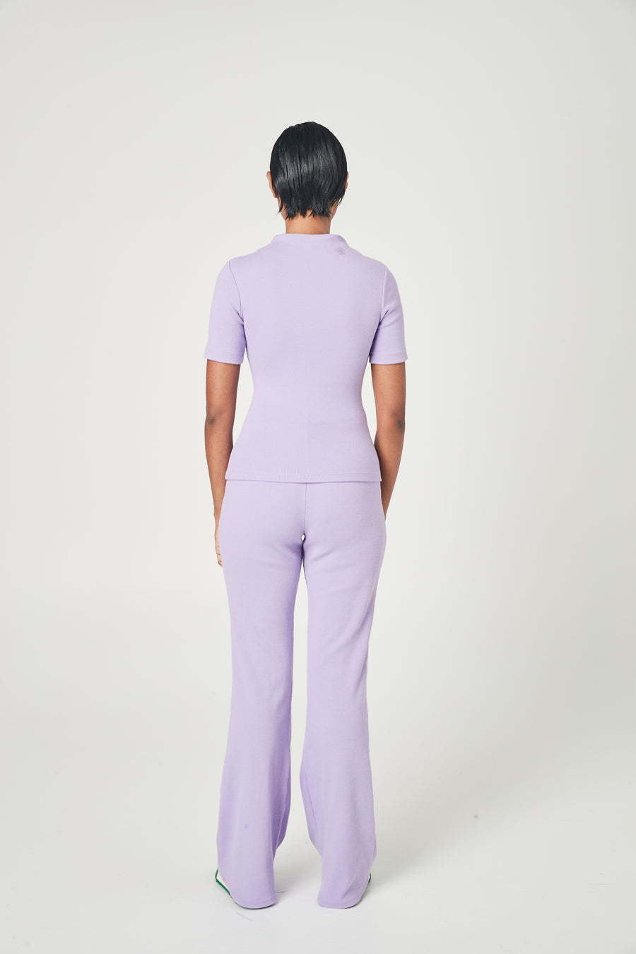 RIBBED HIGH NECK TOP LILAC