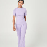 RIBBED HIGH NECK TOP LILAC