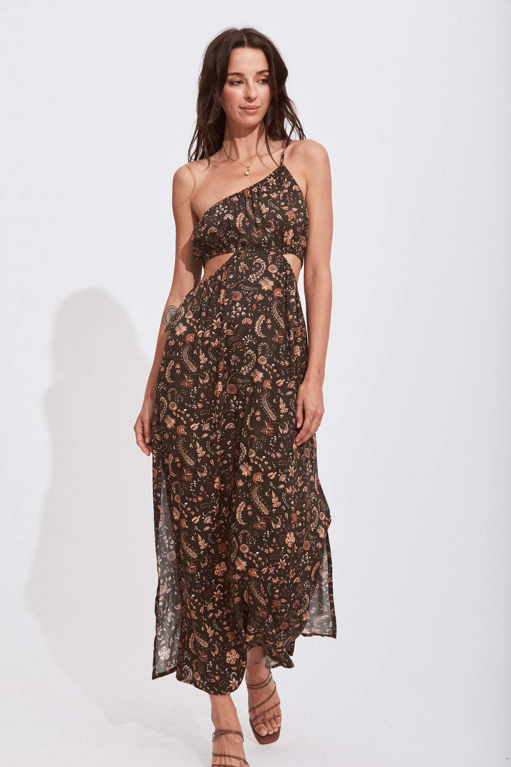 RENATA SLIP DRESS IN RAVEN