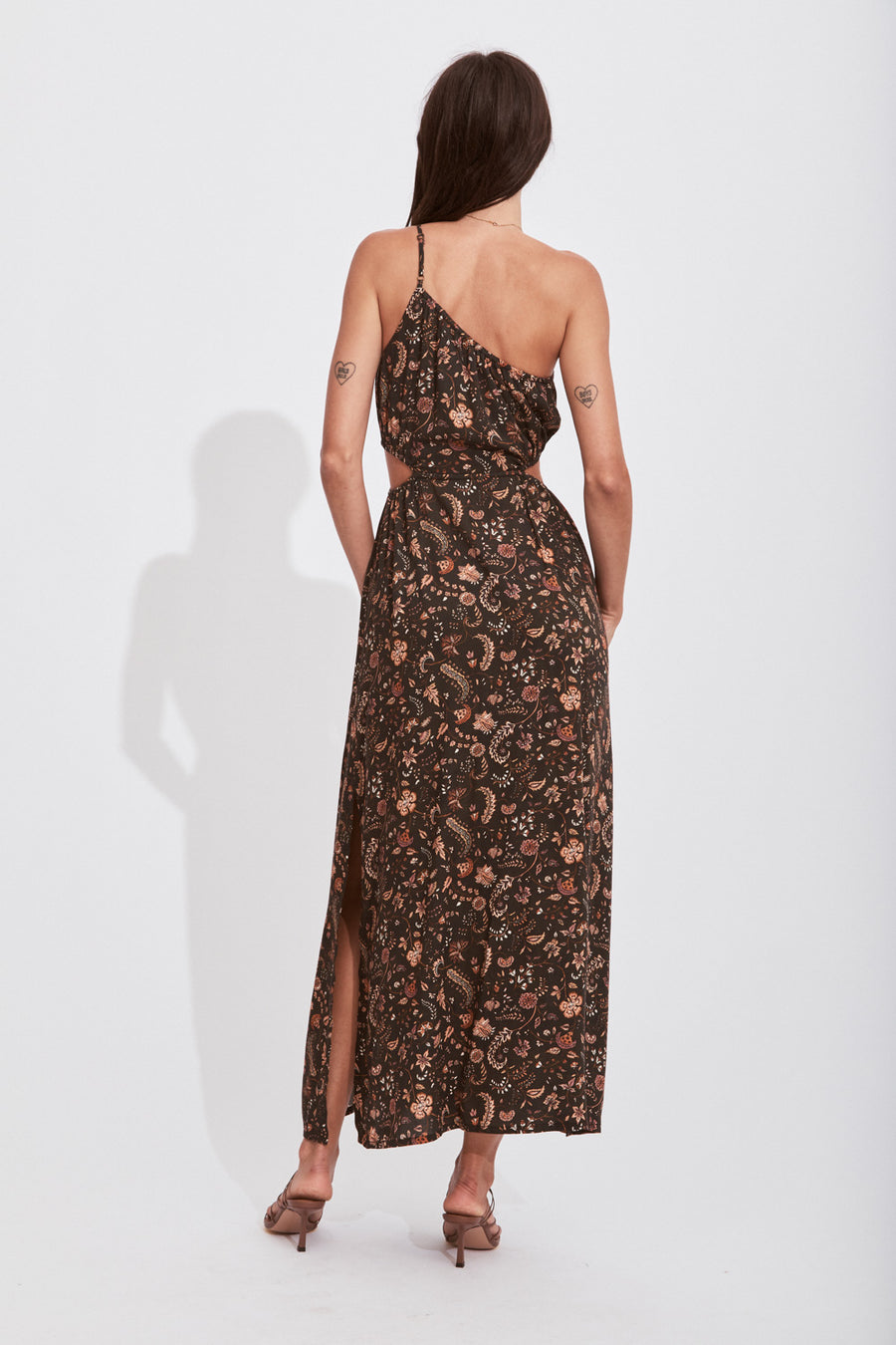 RENATA SLIP DRESS IN RAVEN