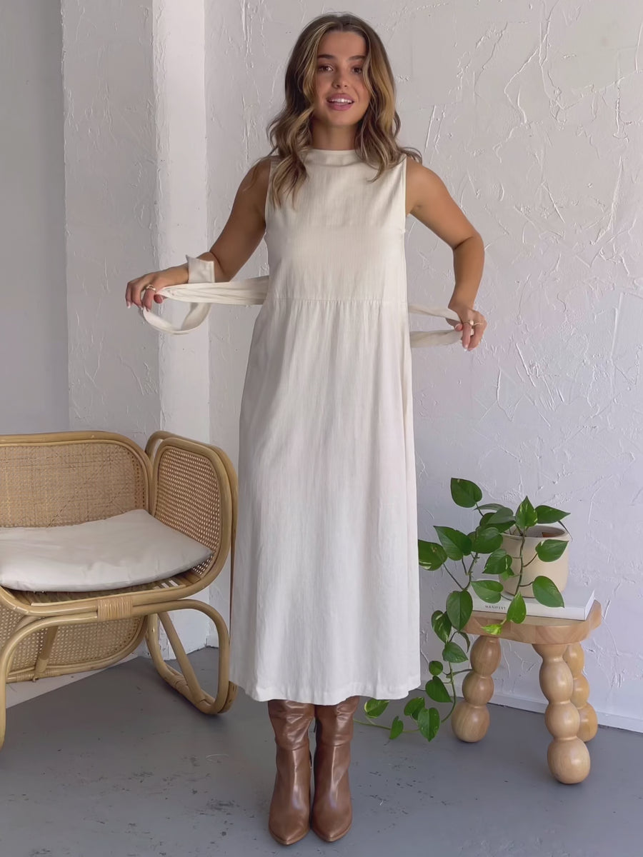 HARPER WRAP DRESS CREAM