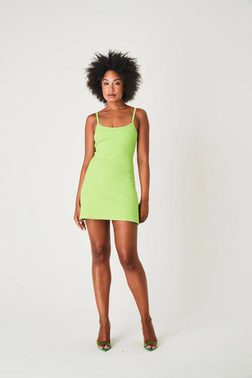 A LINE DRESS GREEN