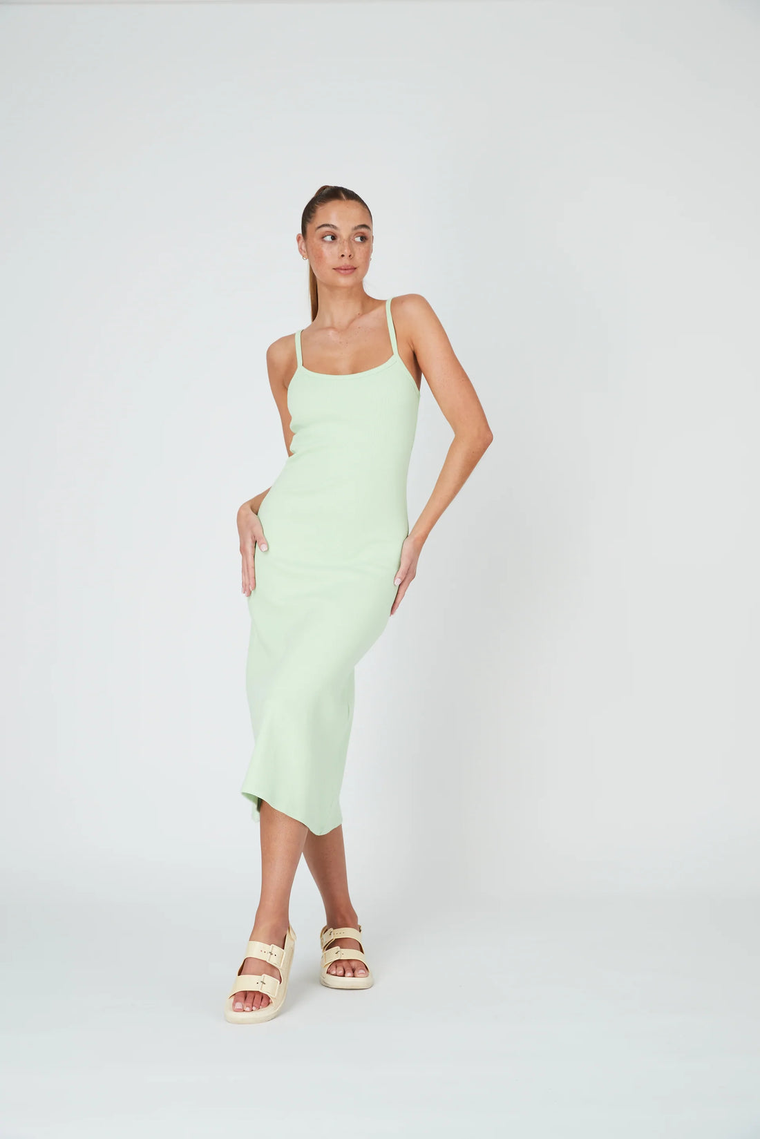 A LINE MIDI DRESS MINT