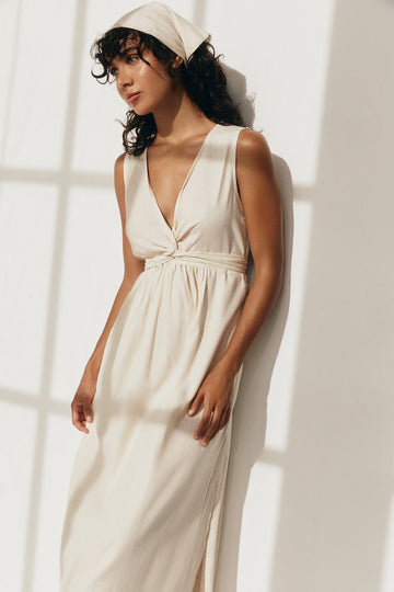HARPER WRAP DRESS CREAM