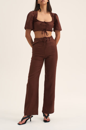 MALAKAI FITTED PANT CHOCOLATE