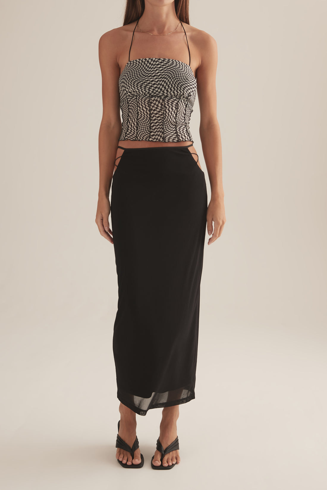CHARMED TOP HOUNDSTOOTH