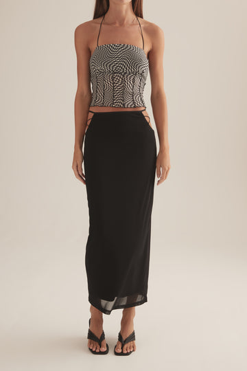 CHARMED TOP HOUNDSTOOTH